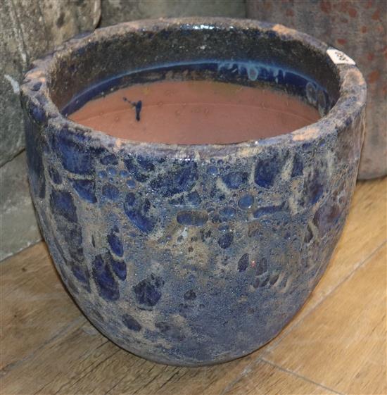 An Atlantis blue glazed garden planter H.29cm